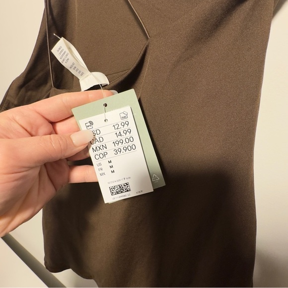 NWT- H&M One Shoulder Bodysuit Brown Size M - Picture 5 of 6